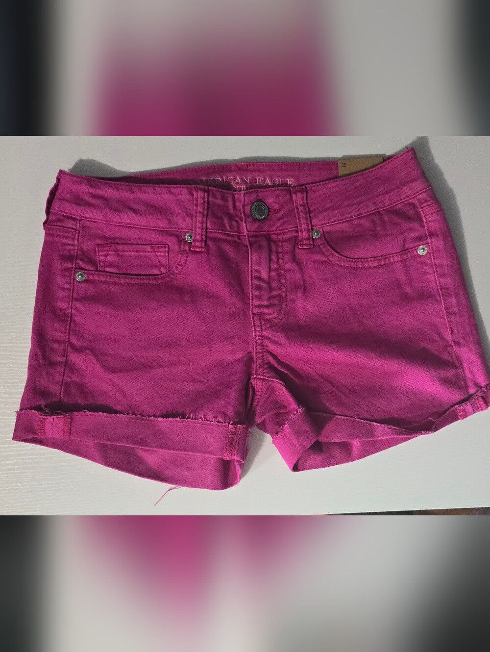 American Eagle Outfitters Magenta Denim Jean Shorts 3"